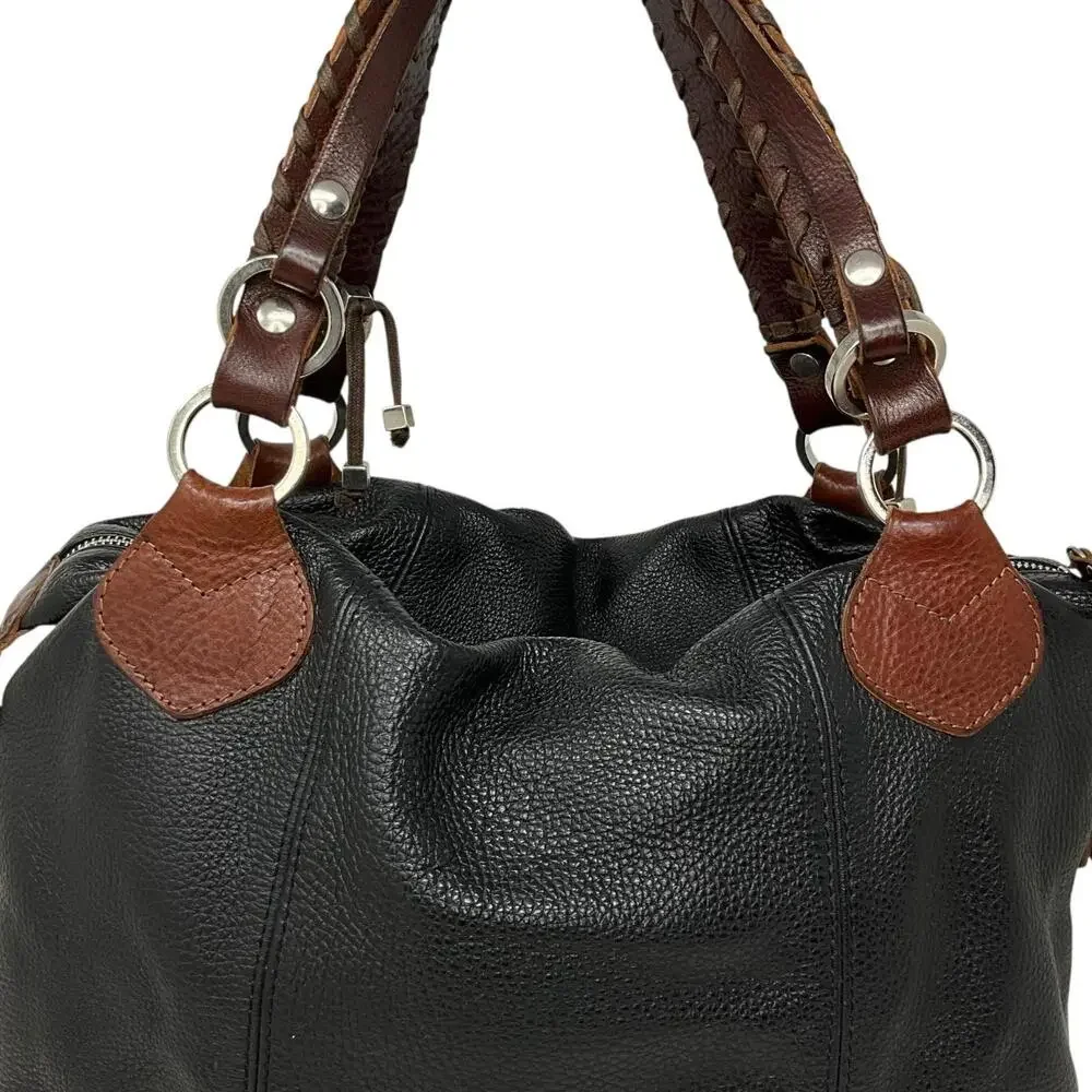 Pauric Sweeney Satchel Bag Womens Large Black Brown Leather Made In Italy